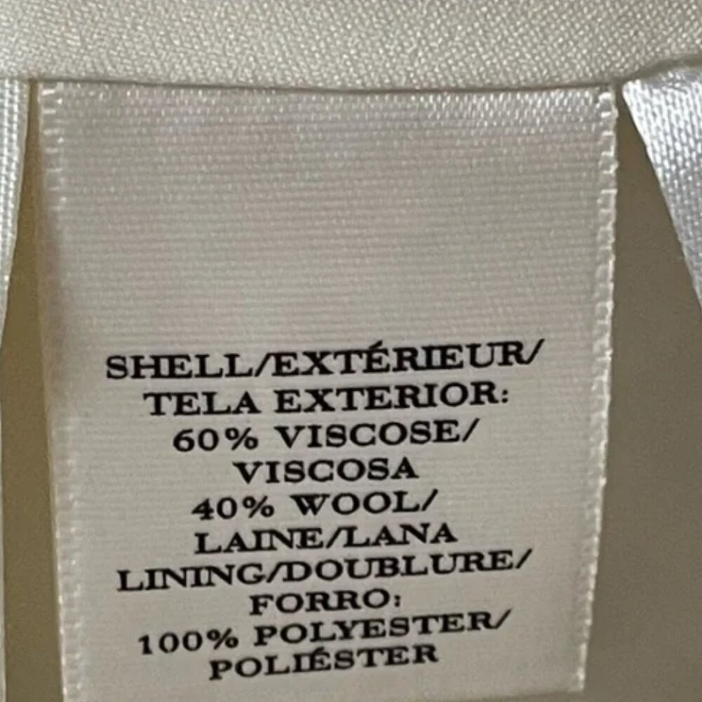 Ann Taylor Cream Wool Blend A line Skirt Sz 8 Pockets - Picture 5 of 6